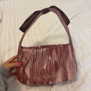 Kate Spade pink velvet bow bag! Very rare